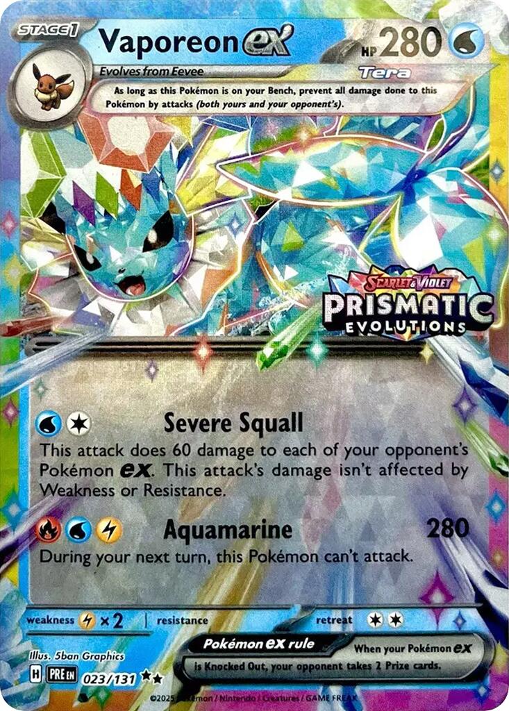 Vaporeon ex (023/131) (Prismatic Evolutions Stamp) [Scarlet & Violet: Prismatic Evolutions] | Mega City Incorporated