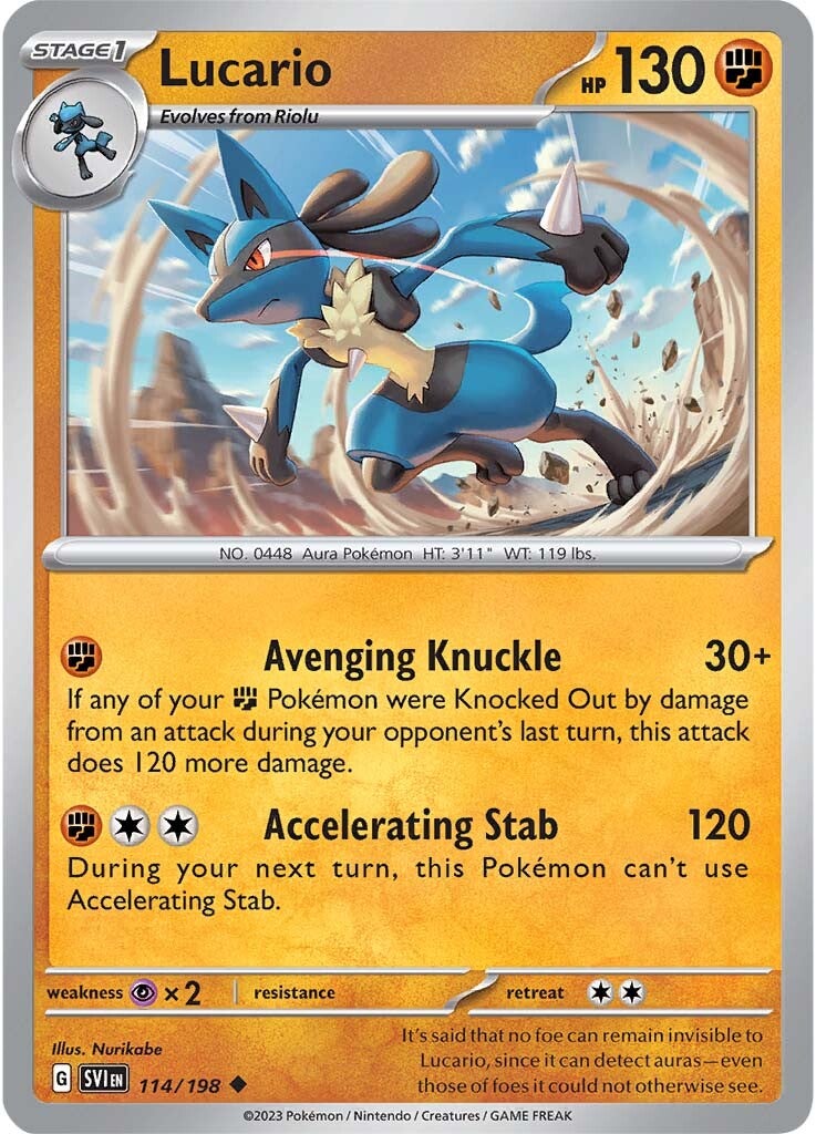 Lucario (114/198) [Scarlet & Violet: Base Set] | Mega City Incorporated