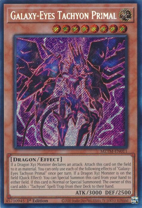 Galaxy-Eyes Tachyon Primal [MZTM-EN011] Secret Rare | Mega City Incorporated