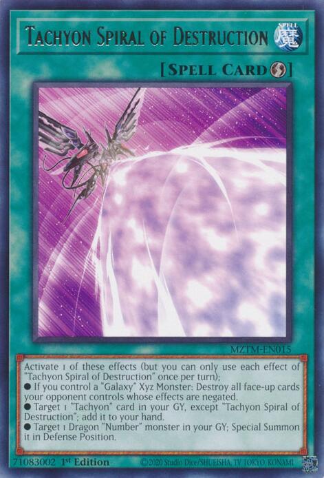 Tachyon Spiral of Destruction [MZTM-EN015] Rare | Mega City Incorporated
