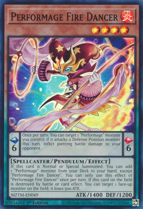 Performage Fire Dancer [MZTM-EN049] Super Rare | Mega City Incorporated
