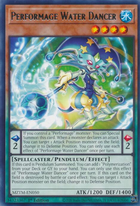 Performage Water Dancer [MZTM-EN050] Rare | Mega City Incorporated