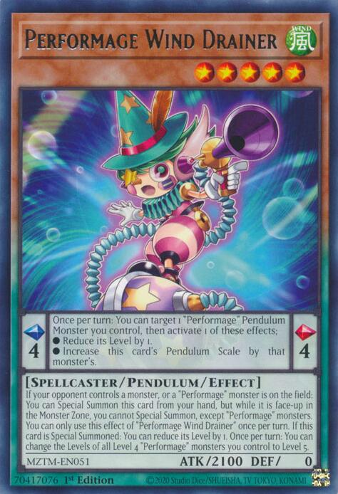Performage Wind Drainer [MZTM-EN051] Rare | Mega City Incorporated
