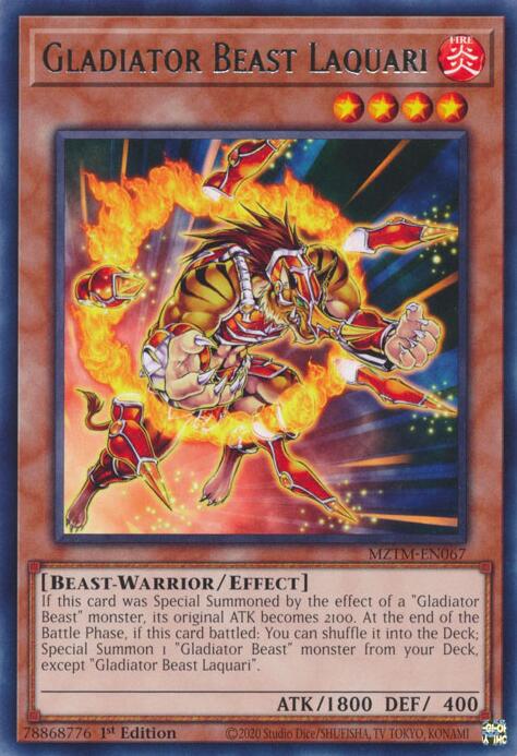Gladiator Beast Laquari [MZTM-EN067] Rare | Mega City Incorporated