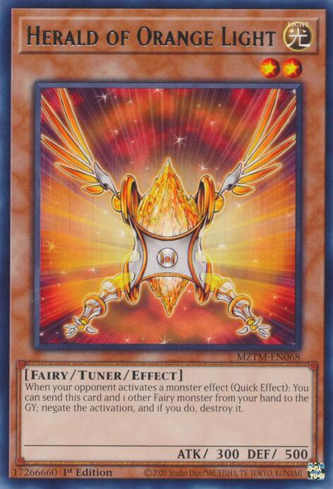 Herald of Orange Light [MZTM-EN068] Rare | Mega City Incorporated