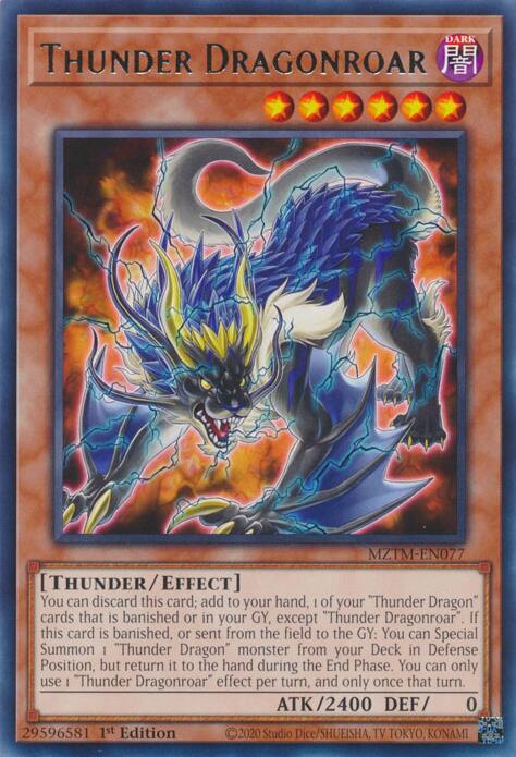 Thunder Dragonroar [MZTM-EN077] Rare | Mega City Incorporated