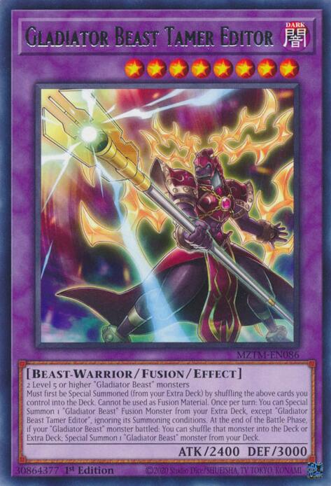 Gladiator Beast Tamer Editor [MZTM-EN086] Rare | Mega City Incorporated