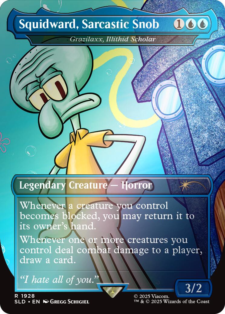 Squidward, Sarcastic Snob - Grazilaxx, Illithid Scholar (Rainbow Foil) [Secret Lair Drop Series] | Mega City Incorporated
