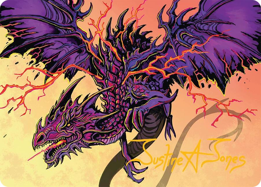 Stormshriek Feral Art Card (35/54) (Gold-Stamped Signature) [Tarkir: Dragonstorm Art Series] | Mega City Incorporated