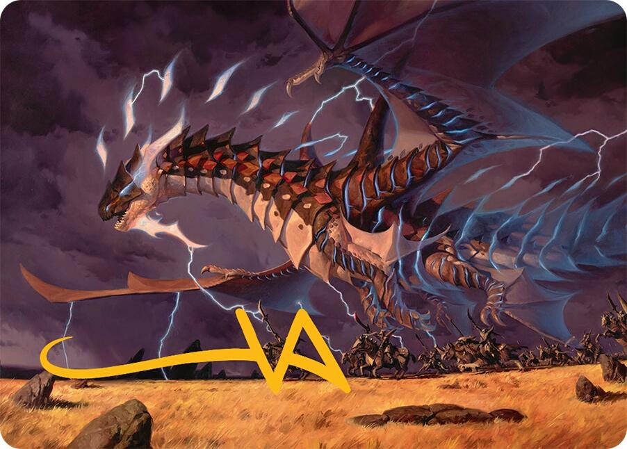 Neriv, Heart of the Storm Art Card (25/54) (Gold-Stamped Signature) [Tarkir: Dragonstorm Art Series] | Mega City Incorporated