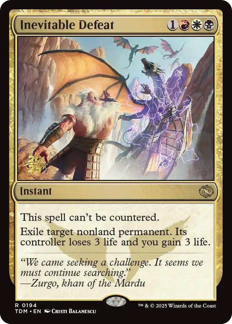 Inevitable Defeat [Tarkir: Dragonstorm Prerelease Promos] | Mega City Incorporated