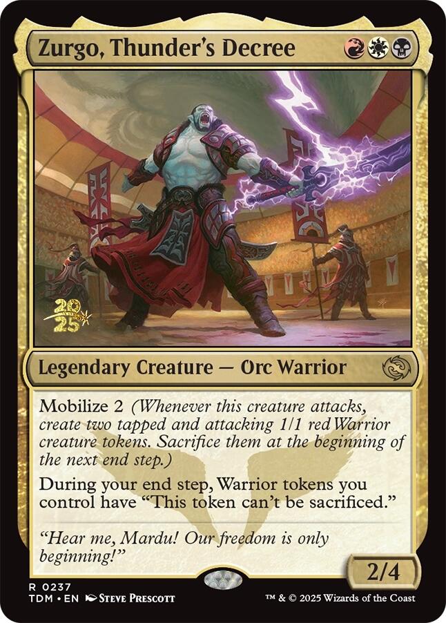 Zurgo, Thunder's Decree [Tarkir: Dragonstorm Prerelease Promos] | Mega City Incorporated