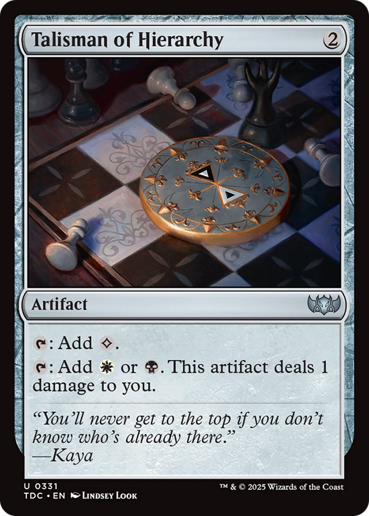 Talisman of Hierarchy [Tarkir: Dragonstorm Commander] | Mega City Incorporated
