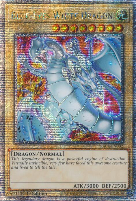 Blue-Eyes White Dragon (New Art) [RA04-EN002] Quarter Century Secret Rare | Mega City Incorporated