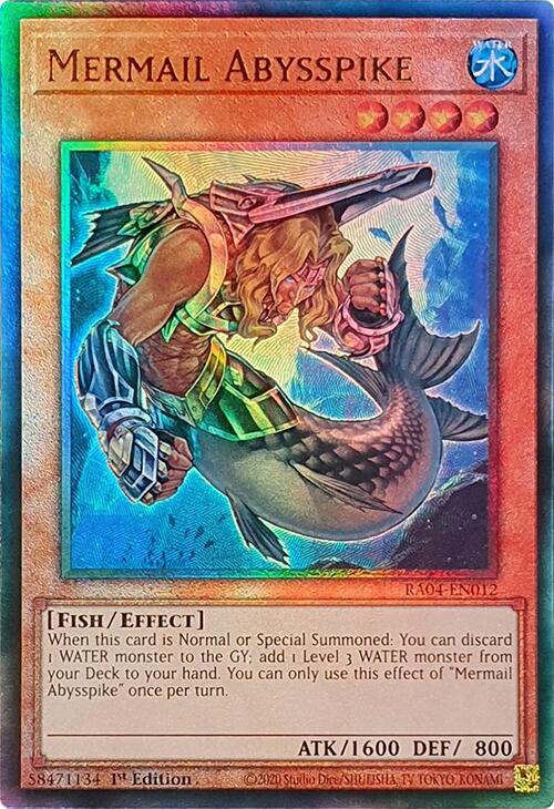 Mermail Abysspike [RA04-EN012] Prismatic Ultimate Rare | Mega City Incorporated