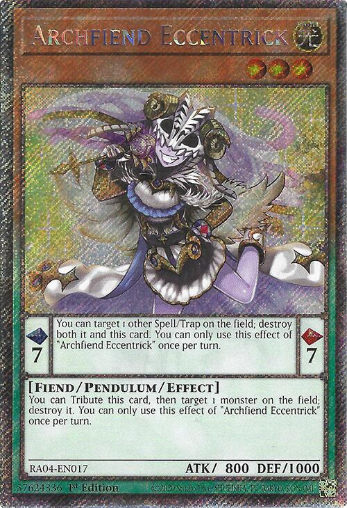Archfiend Eccentrick [RA04-EN017] Platinum Secret Rare | Mega City Incorporated