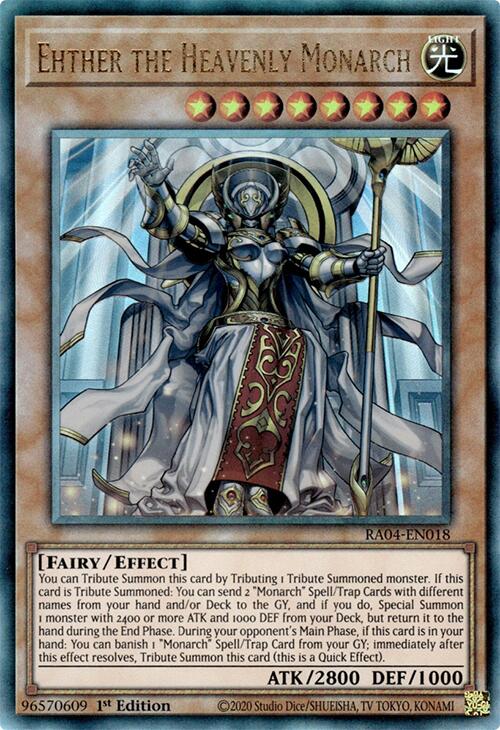 Ehther the Heavenly Monarch [RA04-EN018] Prismatic Ultimate Rare | Mega City Incorporated