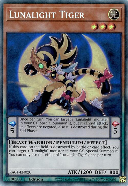 Lunalight Tiger [RA04-EN020] Prismatic Collector's Rare | Mega City Incorporated