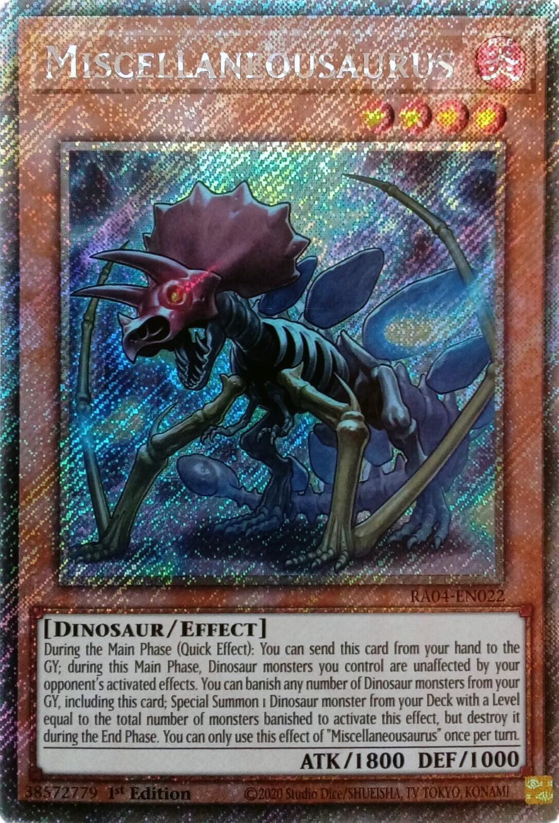 Miscellaneousaurus [RA04-EN022] Platinum Secret Rare | Mega City Incorporated