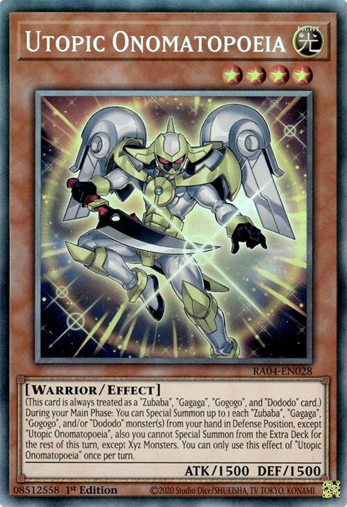 Utopic Onomatopoeia [RA04-EN028] Prismatic Collector's Rare | Mega City Incorporated