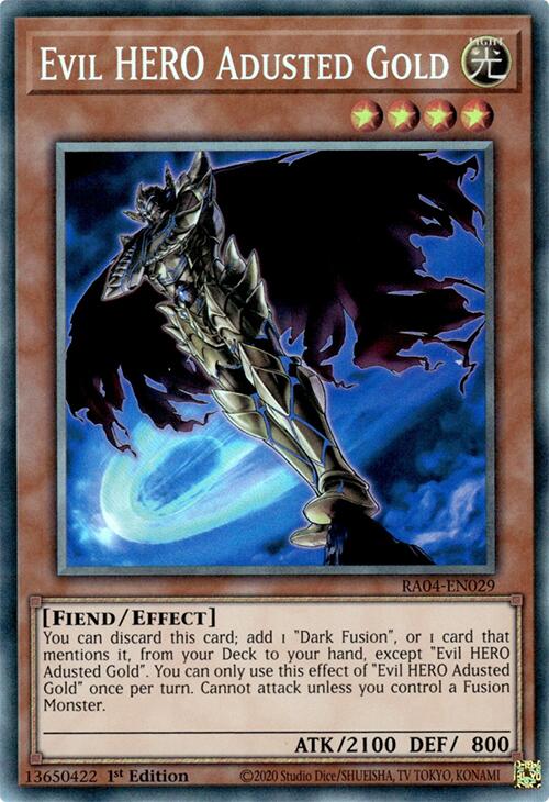 Evil HERO Adusted Gold [RA04-EN029] Prismatic Collector's Rare | Mega City Incorporated