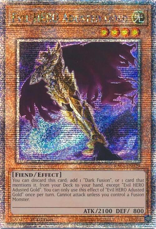 Evil HERO Adusted Gold [RA04-EN029] Quarter Century Secret Rare | Mega City Incorporated