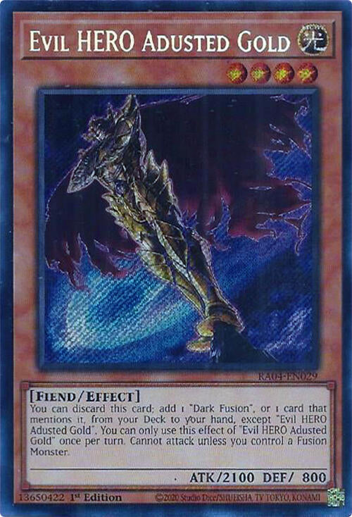 Evil HERO Adusted Gold [RA04-EN029] Secret Rare | Mega City Incorporated