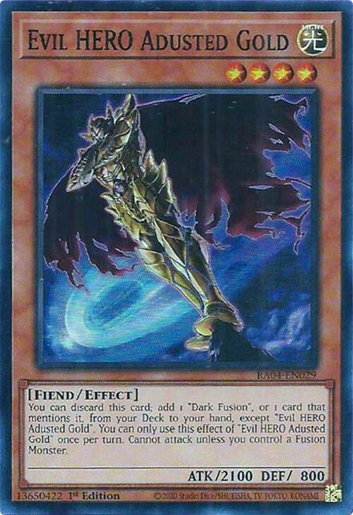 Evil HERO Adusted Gold [RA04-EN029] Super Rare | Mega City Incorporated