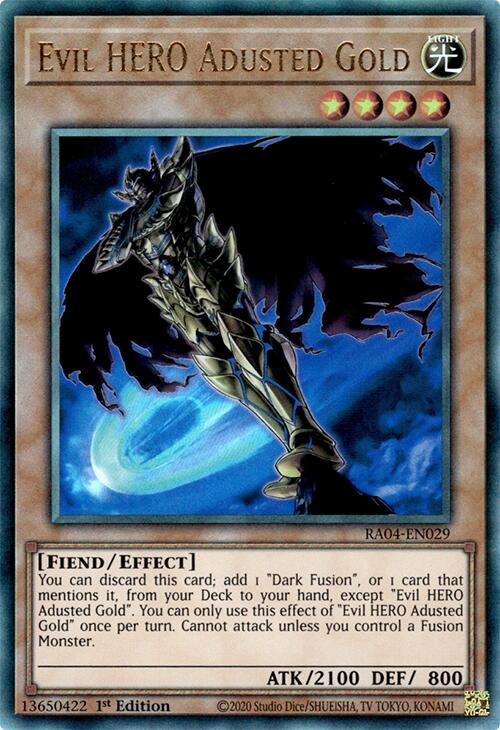 Evil HERO Adusted Gold [RA04-EN029] Prismatic Ultimate Rare | Mega City Incorporated
