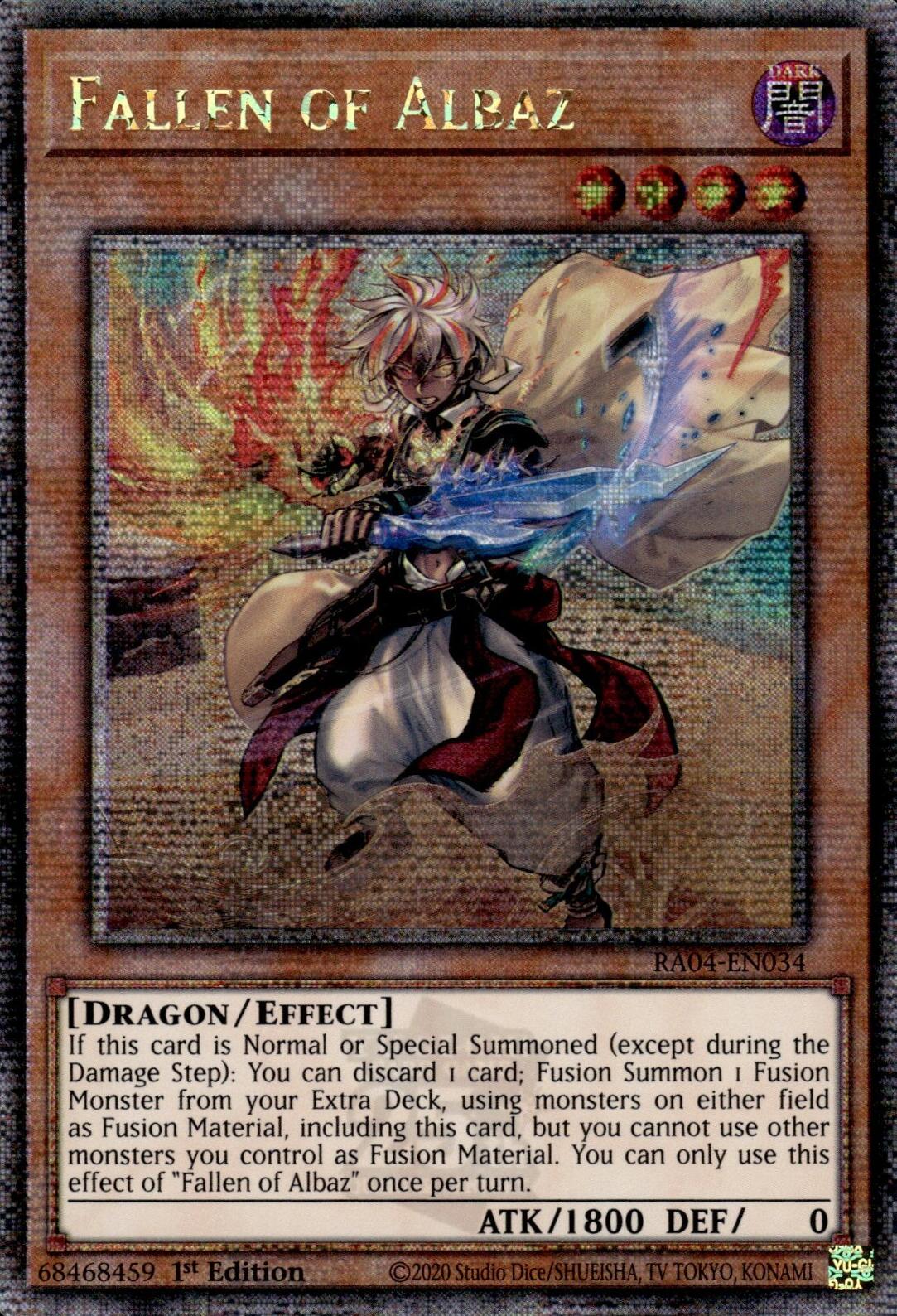 Fallen of Albaz (New Art) [RA04-EN034] Quarter Century Secret Rare | Mega City Incorporated