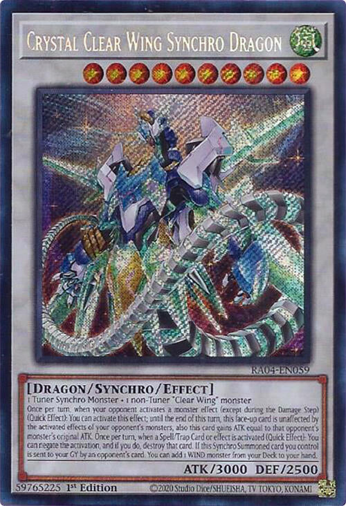 Crystal Clear Wing Synchro Dragon [RA04-EN059] Secret Rare | Mega City Incorporated