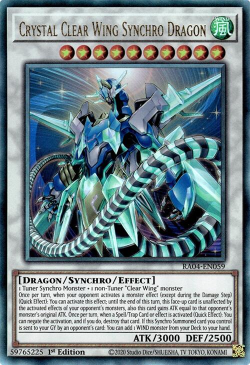 Crystal Clear Wing Synchro Dragon [RA04-EN059] Prismatic Ultimate Rare | Mega City Incorporated