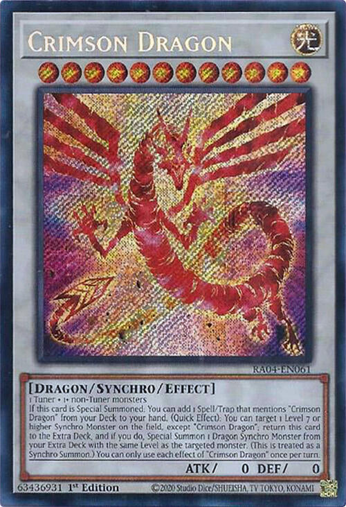 Crimson Dragon (card) [RA04-EN061] Secret Rare | Mega City Incorporated