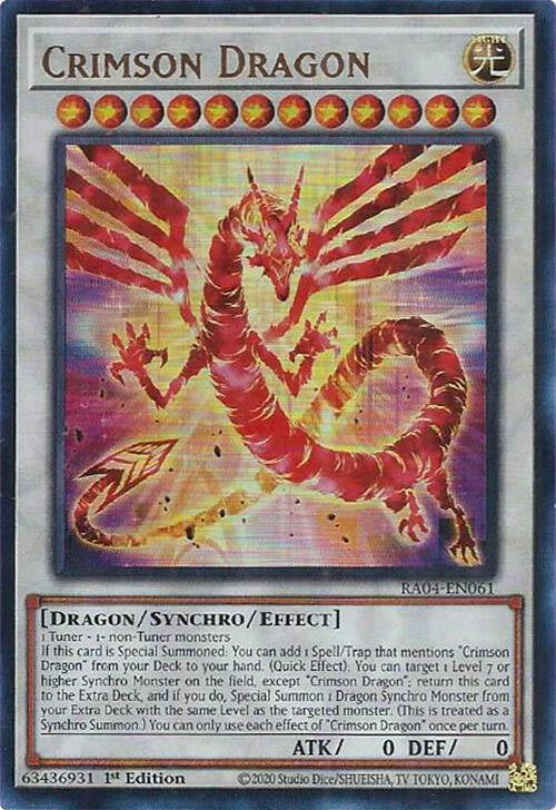 Crimson Dragon (card) [RA04-EN061] Ultra Rare | Mega City Incorporated