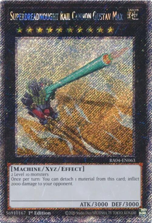 Superdreadnought Rail Cannon Gustav Max [RA04-EN063] Platinum Secret Rare | Mega City Incorporated