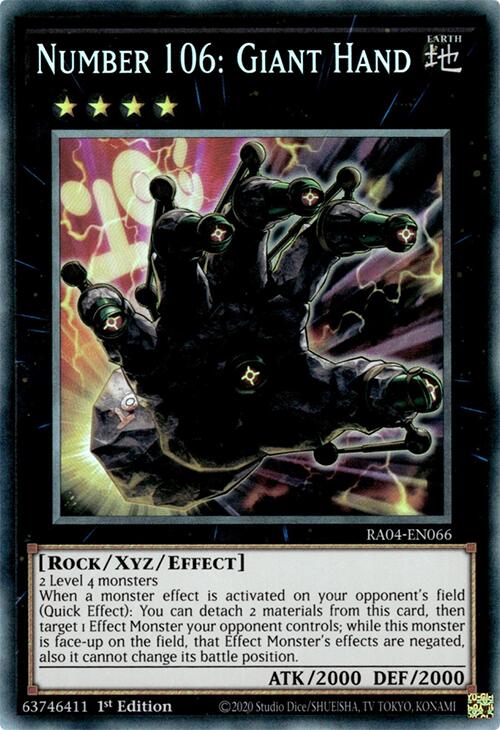 Number 106: Giant Hand [RA04-EN066] Prismatic Collector's Rare | Mega City Incorporated