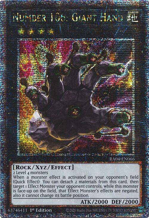 Number 106: Giant Hand [RA04-EN066] Quarter Century Secret Rare | Mega City Incorporated