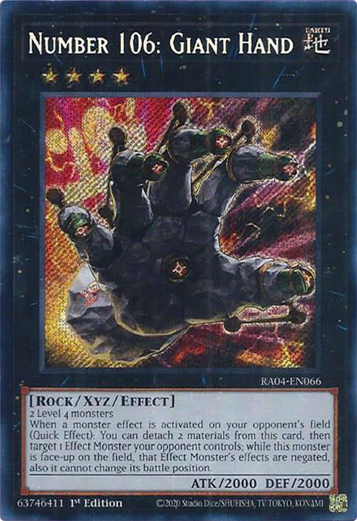 Number 106: Giant Hand [RA04-EN066] Secret Rare | Mega City Incorporated