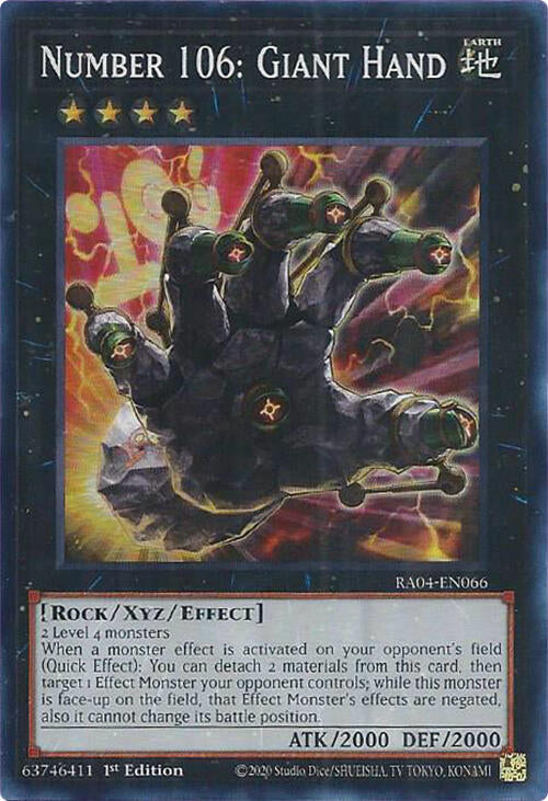 Number 106: Giant Hand [RA04-EN066] Super Rare | Mega City Incorporated