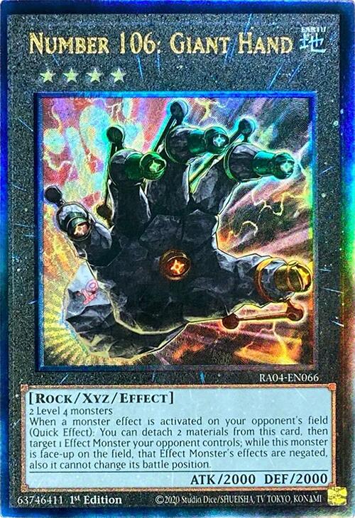 Number 106: Giant Hand [RA04-EN066] Prismatic Ultimate Rare | Mega City Incorporated