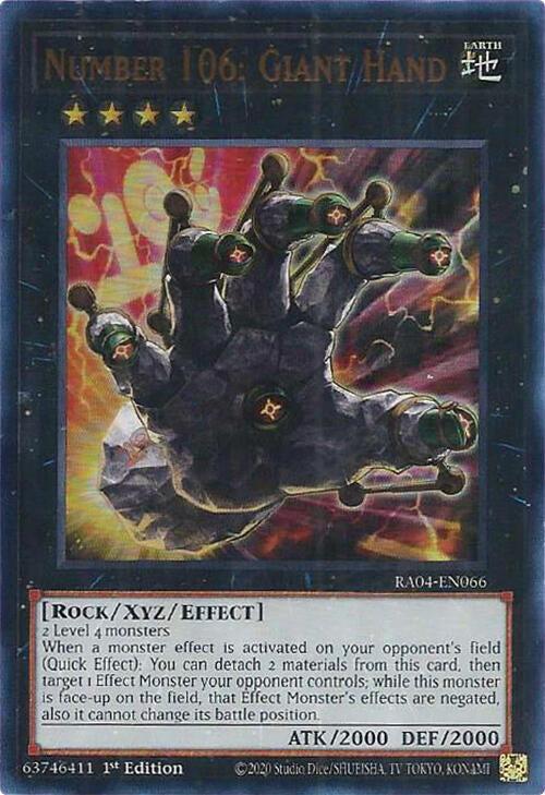 Number 106: Giant Hand [RA04-EN066] Ultra Rare | Mega City Incorporated