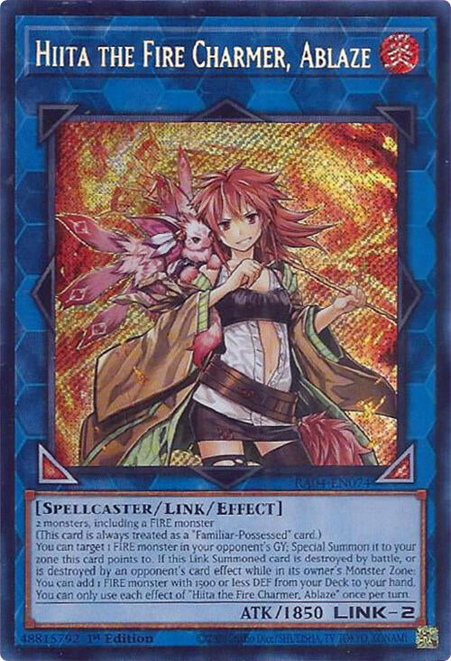 Hiita the Fire Charmer, Ablaze [RA04-EN074] Secret Rare | Mega City Incorporated