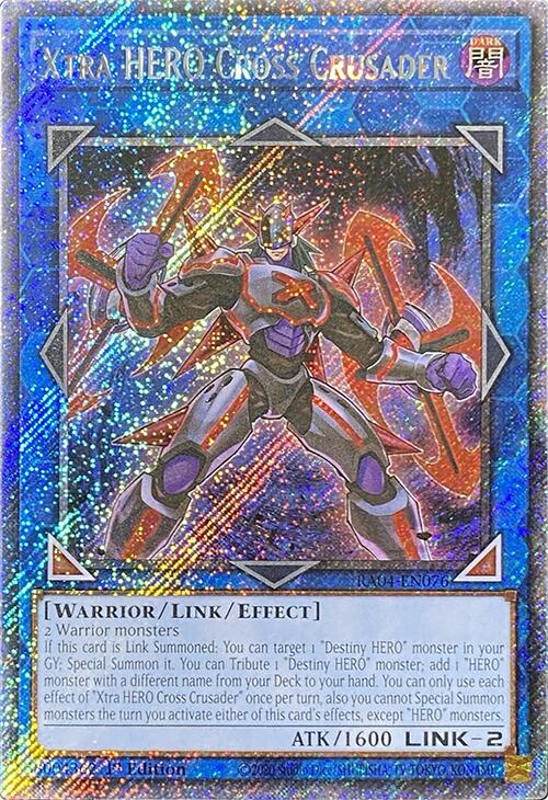Xtra HERO Cross Crusader [RA04-EN076] Platinum Secret Rare | Mega City Incorporated