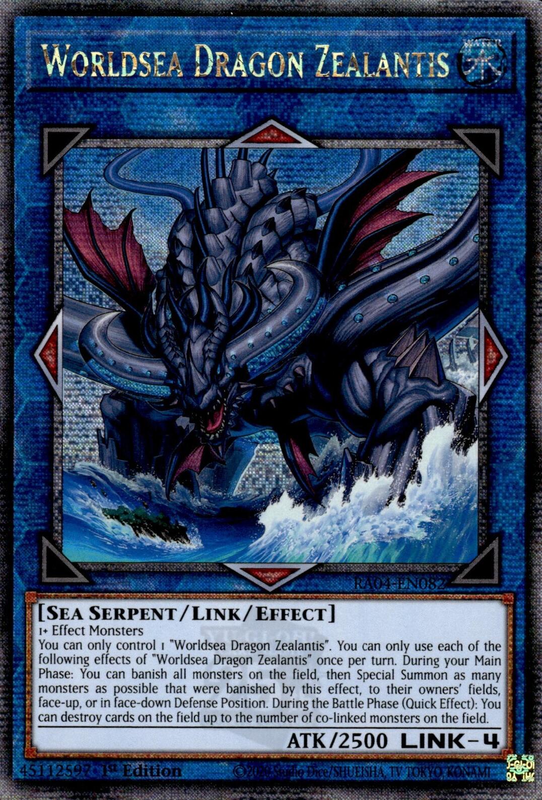 Worldsea Dragon Zealantis [RA04-EN082] Quarter Century Secret Rare | Mega City Incorporated