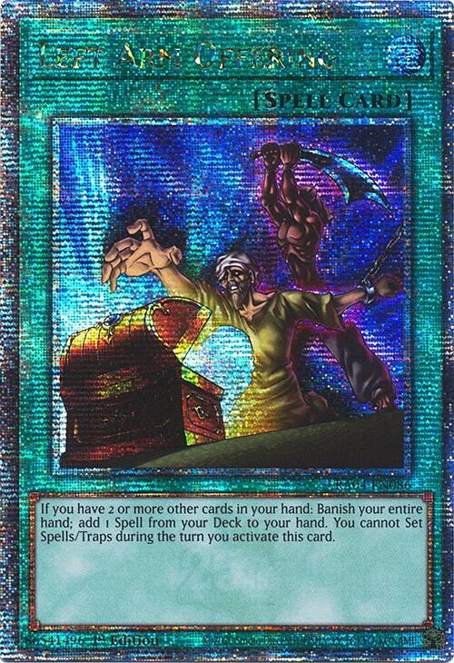 Left Arm Offering [RA04-EN086] Quarter Century Secret Rare | Mega City Incorporated