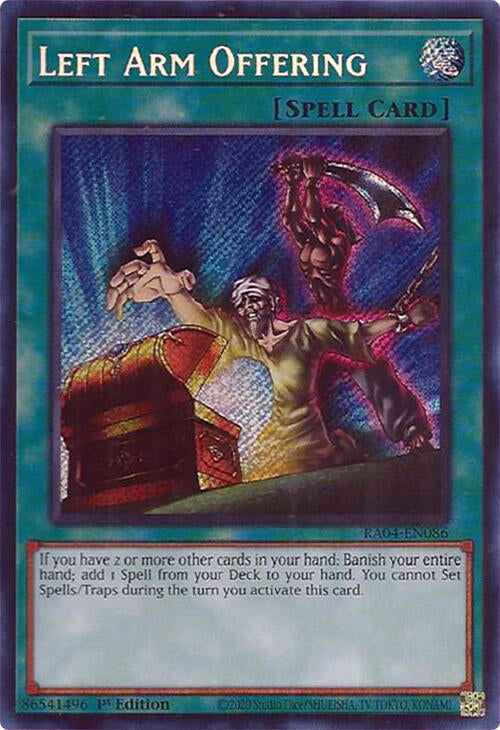 Left Arm Offering [RA04-EN086] Secret Rare | Mega City Incorporated