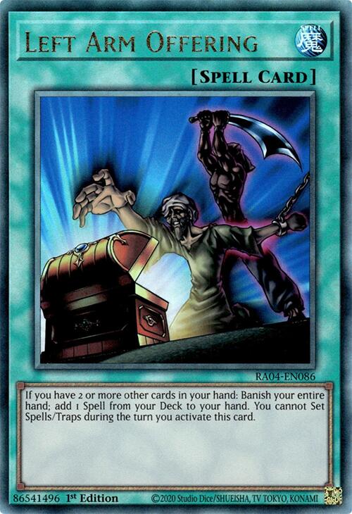 Left Arm Offering [RA04-EN086] Prismatic Ultimate Rare | Mega City Incorporated