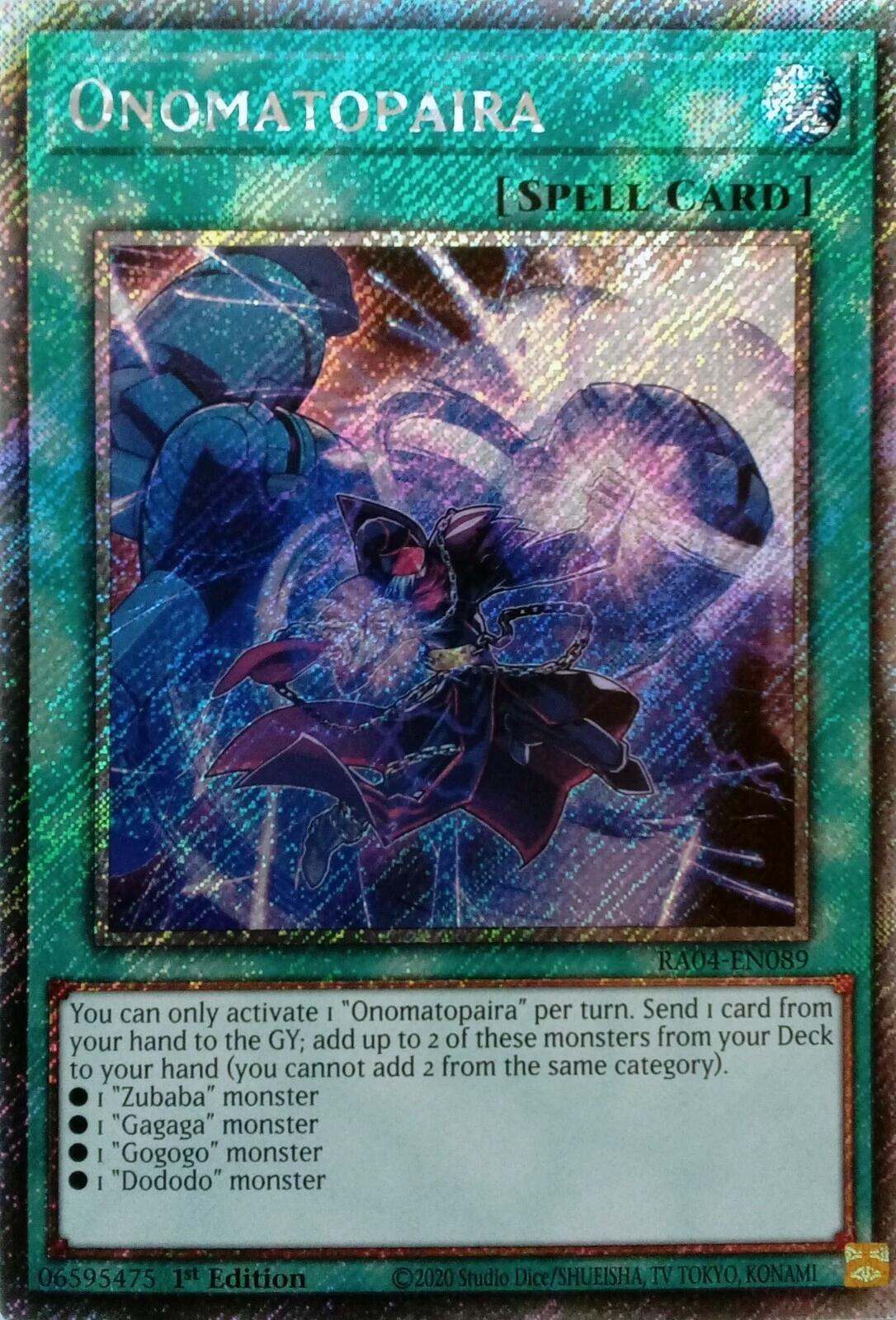 Onomatopaira [RA04-EN089] Platinum Secret Rare | Mega City Incorporated