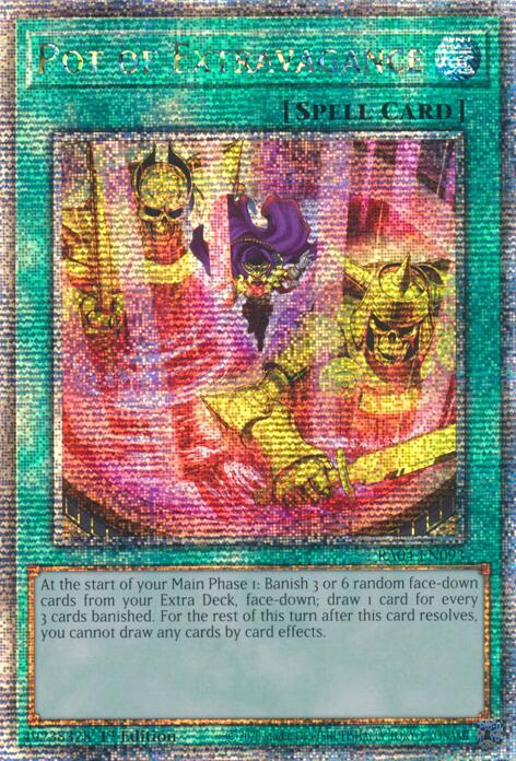 Pot of Extravagance (New Art) [RA04-EN093] Quarter Century Secret Rare | Mega City Incorporated