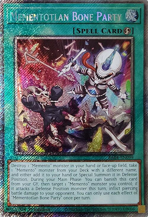 Mementotlan Bone Party [RA04-EN099] Platinum Secret Rare | Mega City Incorporated